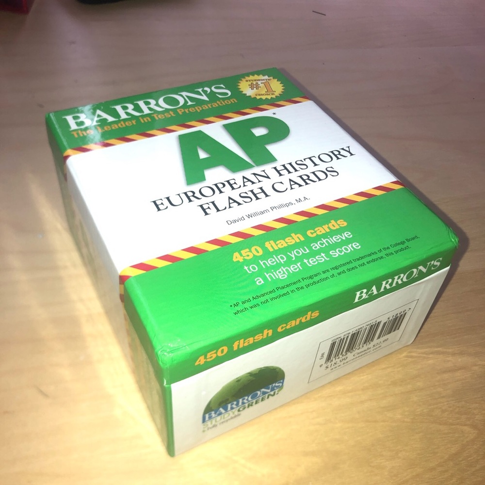 BRAND NEW AP European history Barron’s flashcards
